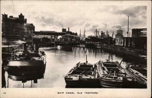 Trafford Manchester Ship Canal Boats Ships Vintage Real Photo Postcard