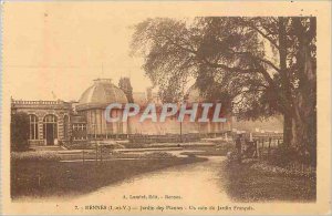 Old Postcard Rennes I and V Botanical Garden A corner of French Garden