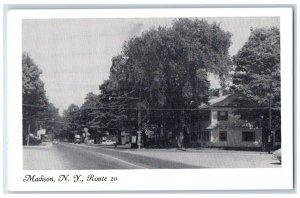 c1950's Route 20 Street Scene Road Madison New York NY Vintage Antique Postcard 