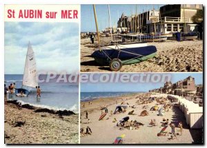 Modern Postcard Saint Aubin Sur Mer put water yacht club beach