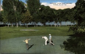 Fargo North Dakota Country Club Golf Course Golfing Vintage Postcard