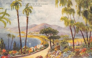 California Road of Romance Mission Trail Coast Highway Route Map c1920s Postcard