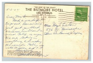 Vintage 1945 Advertising Postcard The Biltmore Hotel Los Angeles California