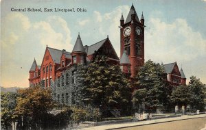 East Liverpool Ohio 1914 Postcard Central School