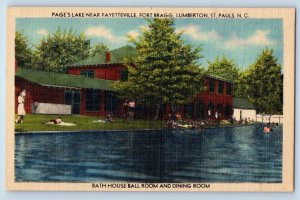 St Paul North Carolina Postcard Page Lake Fayetteville Fort Bragg Lumberton 1940