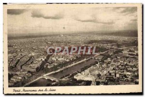 Old Postcard Panorama Paris on the Seine