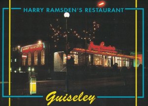 Harry Ramsdens Fish & Chip Shop At Night Restaurant Postcard