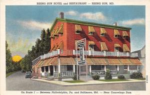 F5/ Rising Sun Maryland Postcard Linen Hotel Restaurant Roadside