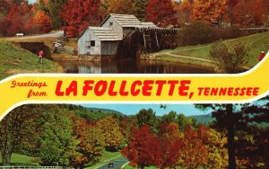 Vintage Postcard Greetings From La Follcette Tennessee Dexter Repro Rights TN
