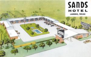 Laredo Texas~Sands Motel & Restaurant on Highway 81~1950s Postcard