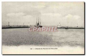 Old Postcard L & # 39Entree Port La Pallice Boat