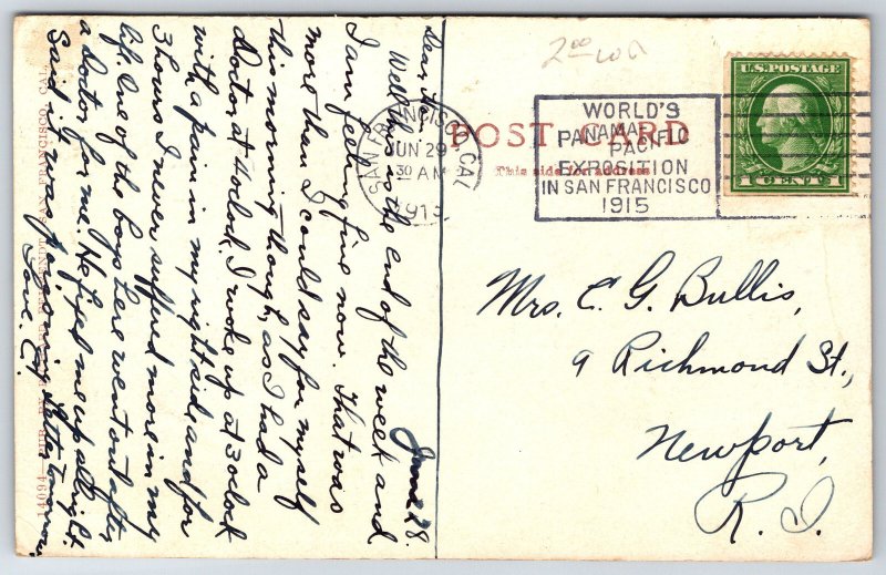 San Francisco California Chinatown~Narrow Street #631~Store Names~Wagons~1913 PC