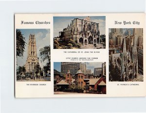 Postcard Famous Churches, New York City, New York