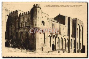 Old Postcard Avignon Facade Principale Du Palais Des Papes