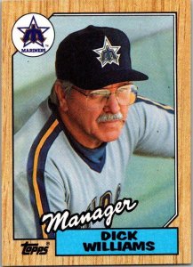 1987 Topps Baseball Card Dick Williams Manager Seattle Mariners sk3319