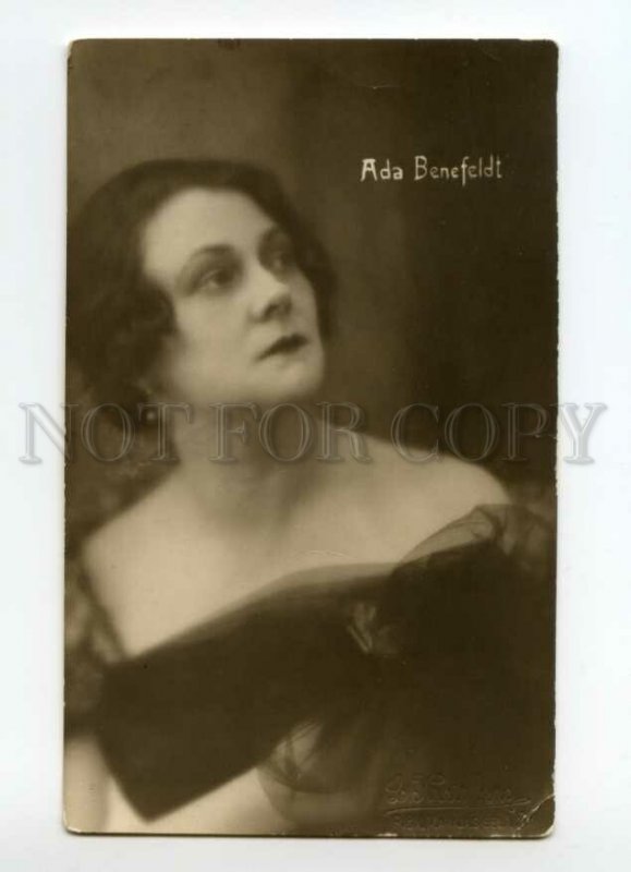 491480 ADA BENEFELDT Benefelde OPERA Latvian singer PHOTO postcard Kreizberg