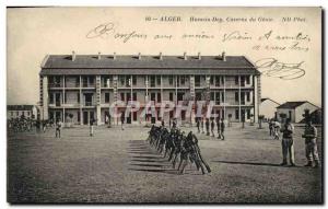 Old Postcard Hussein Dey Algiers Army Barracks Genie