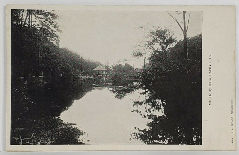 Carlisle Pennsylvania Mt. Holly Dam with Pavilion Gazebo c1905 Postcard S4