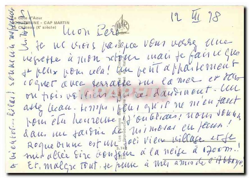 Modern Postcard Roquebrune Cap Martin