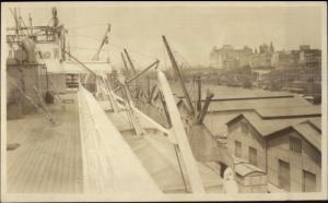 Buenos Aires Top Deck of The Southern Cross North Basin c1910 RPPC Amateur