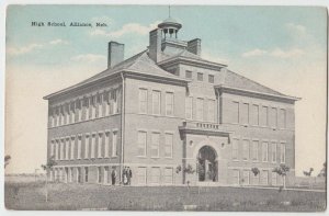 c1910 ALLIANCE Nebraska Nebr Postcard HIGH SCHOOL Box Butte County