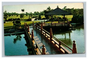 Vintage 1959 Postcard Japanese Gardens Rose Hills Cemetery Whittier California