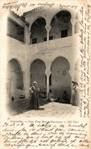 Algeria Constantine Cour d'une Maison Mauresque Vintage Postcard 08.55