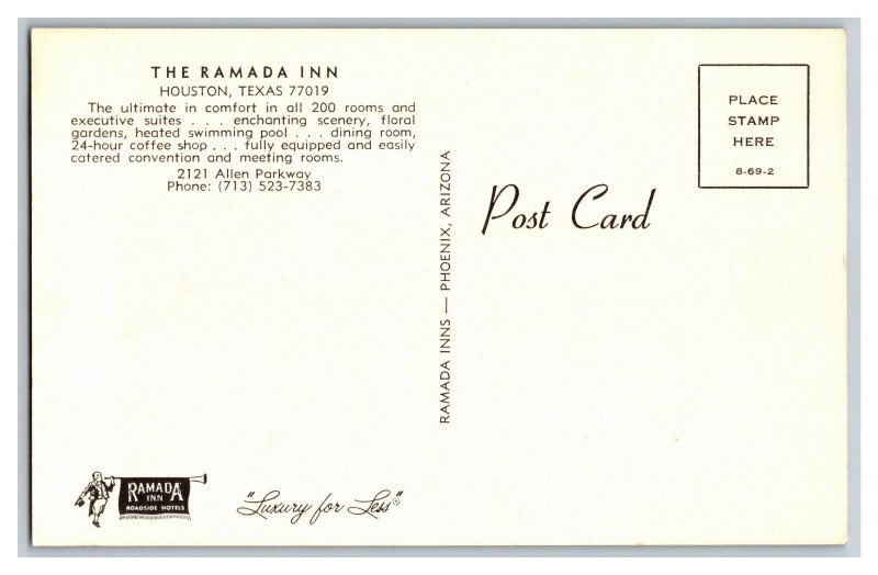 The Ramada Inn Houston Texas Postcard Swimming Pool