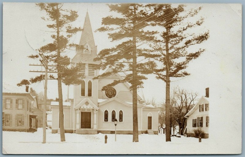 DE RUYTER NY UNITED CHURCH ANTIQUE REAL PHOTO POSTCARD RPPC