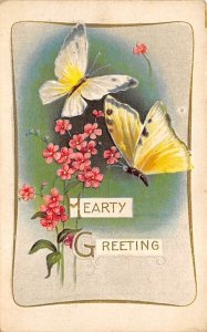 Hearty Greetings Butterfly Unused 