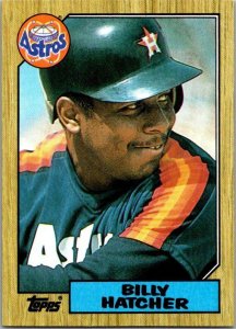 1987 Topps Baseball Card Billy Hatcher Houston Astros sk17837