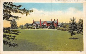 J61/ Newman Georgia Postcard c1930s Beautiful Residence Mansion 176