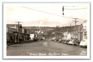 RPPC Street Scene Cle Elum Washington WA Ellis Photo 7000 UNP Postcard R5