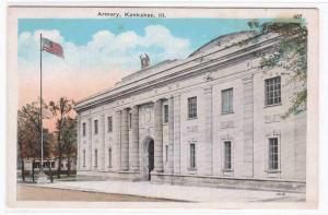 Armory Kankakee Illinois 1920c postcard