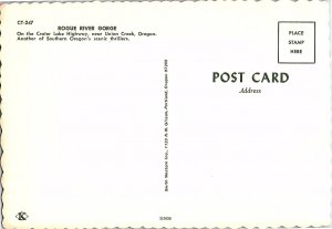 Scenic View Rogue River Gorge Oregon Rusing River Trees Continental Postcard