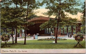 Postcard IL Highland Park - Ravinia Park Pavilion