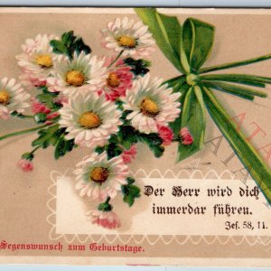 c1910s German Birthday Greeting PC Bible Quote Isaiah 58:11 Lord Guide You  A192