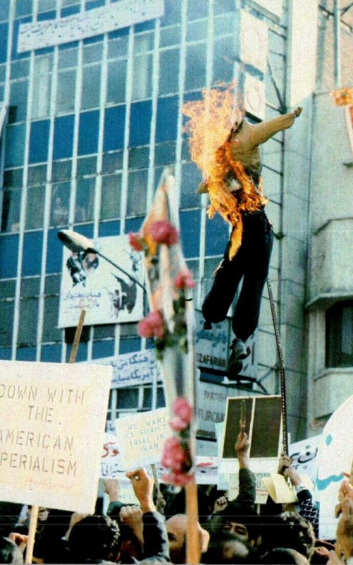 Iran Teheran President Jimmy Carter Is Burned In Effigy By Iranian Revolution...