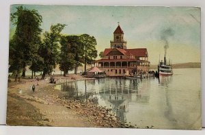 Chautauqua NY The Pier on The Point 1912 Postcard H2