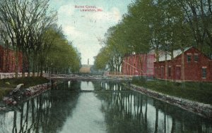 Vintage Postcard 1910's Bates Canal Waterways Water Power System Lewiston Maine