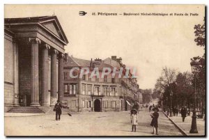 Perigueux Old Postcard Boulevard Michel Montaigne and Paris road