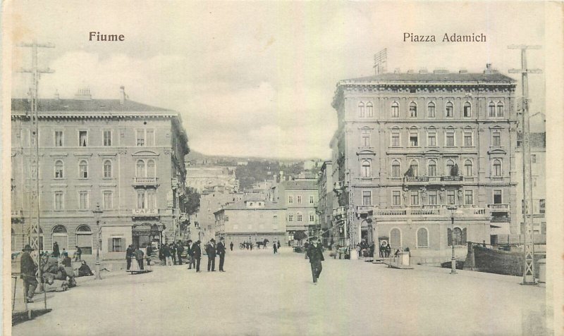 Postcard Croatia Fiume Piazza Adamich