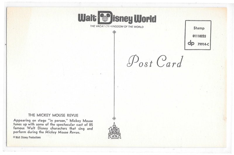 3 Disney World Postcards Mickey Mouse Revu Steam Railroad Grand Canyon Concourse