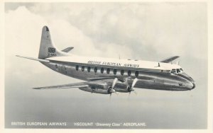 British European Airways Viscount Discovery Class aeroplane photo postcard