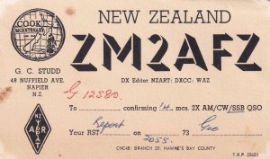 Napier New Zealand Captain Cook Bicentenary QSL Radio Card