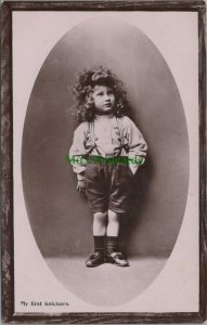 Children Postcard - Child Wearing Braced Shorts, My First Knickers RS37018