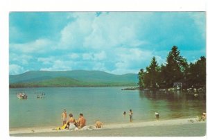 Beach Scene, Silver Lake, Andover, Maine, Vintage Chrome Postcard