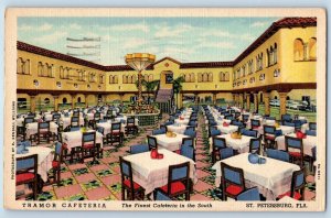 St Petersburg Florida Postcard Tramor Cafeteria Open Area Restaurant 1949 Linen