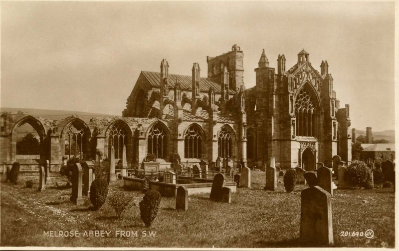 UK - Scotland,  Melrose Abbey from Southwest *RPPC