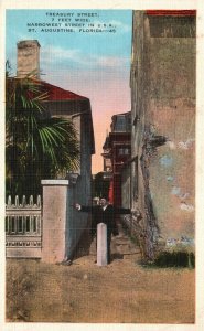 Vintage Postcard Treasury Street Narrowest Street St. Augustine Florida FL